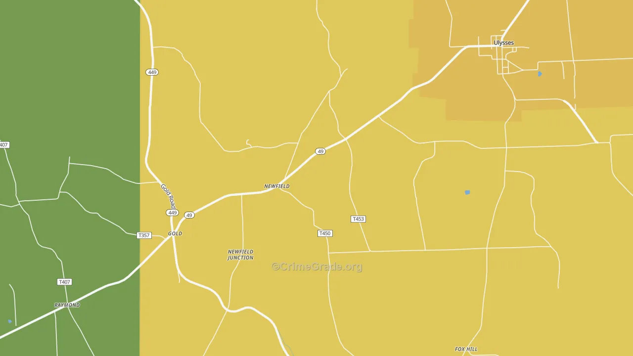 Newfield, PA Map of Drug-Related Crime Rates