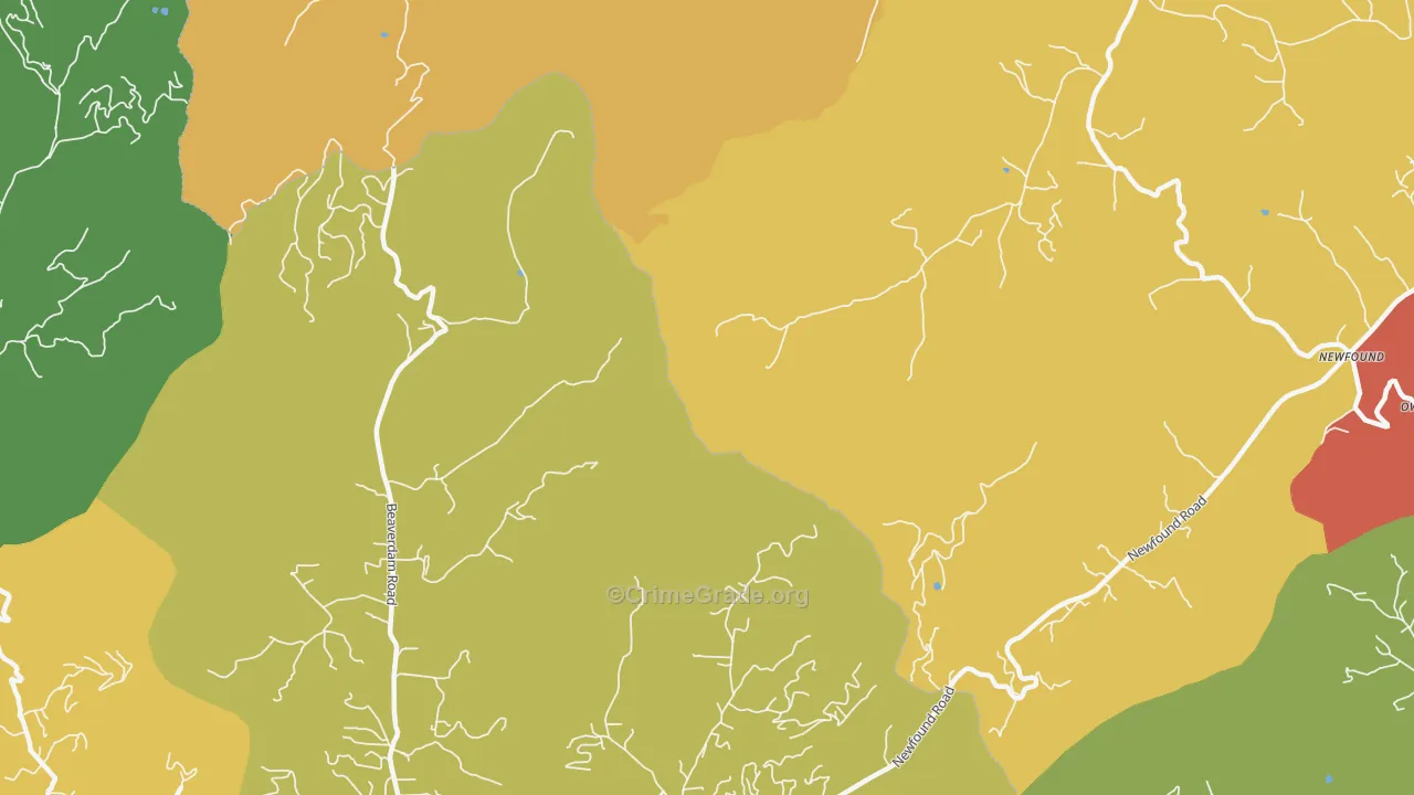 Newfound, NC Map of Drug-Related Crime Rates