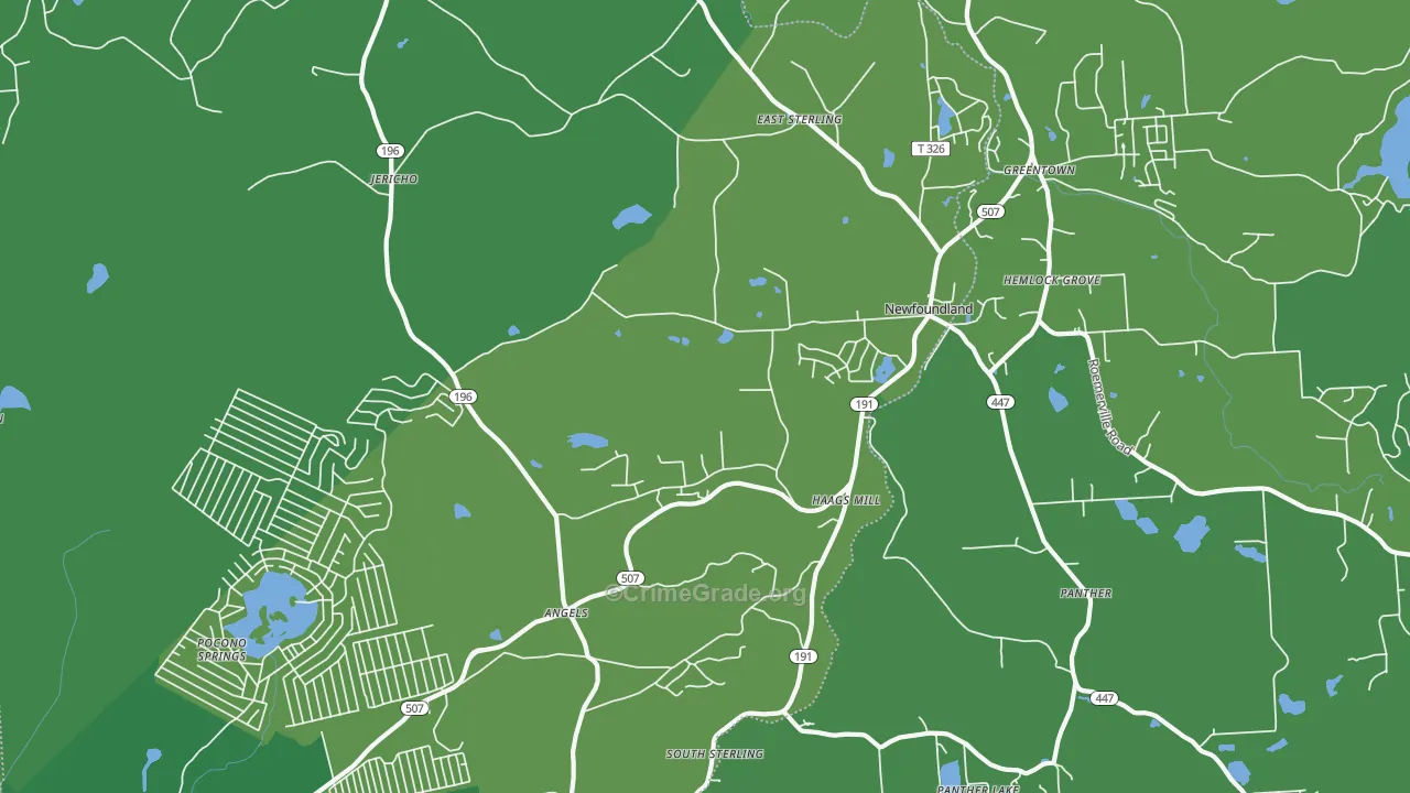 Newfoundland, PA Map of Drug-Related Crime Rates