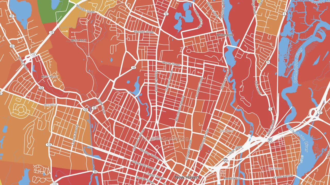Newhallville, New Haven, CT Map of Drug-Related Crime Rates