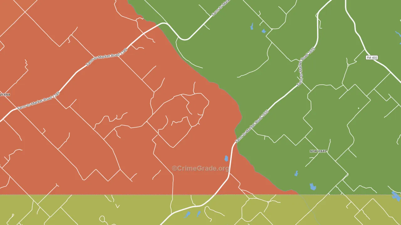 Newharp, TX Map of Drug-Related Crime Rates