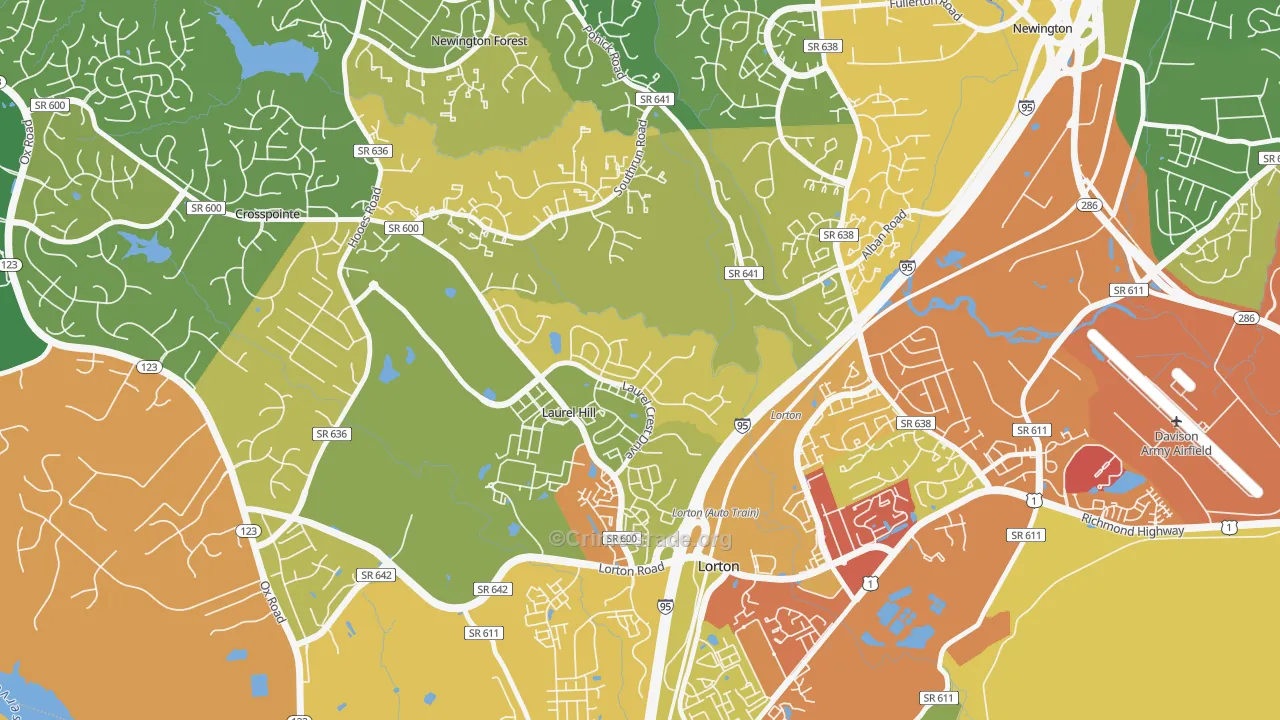 Newington Forest, VA Map of Drug-Related Crime Rates