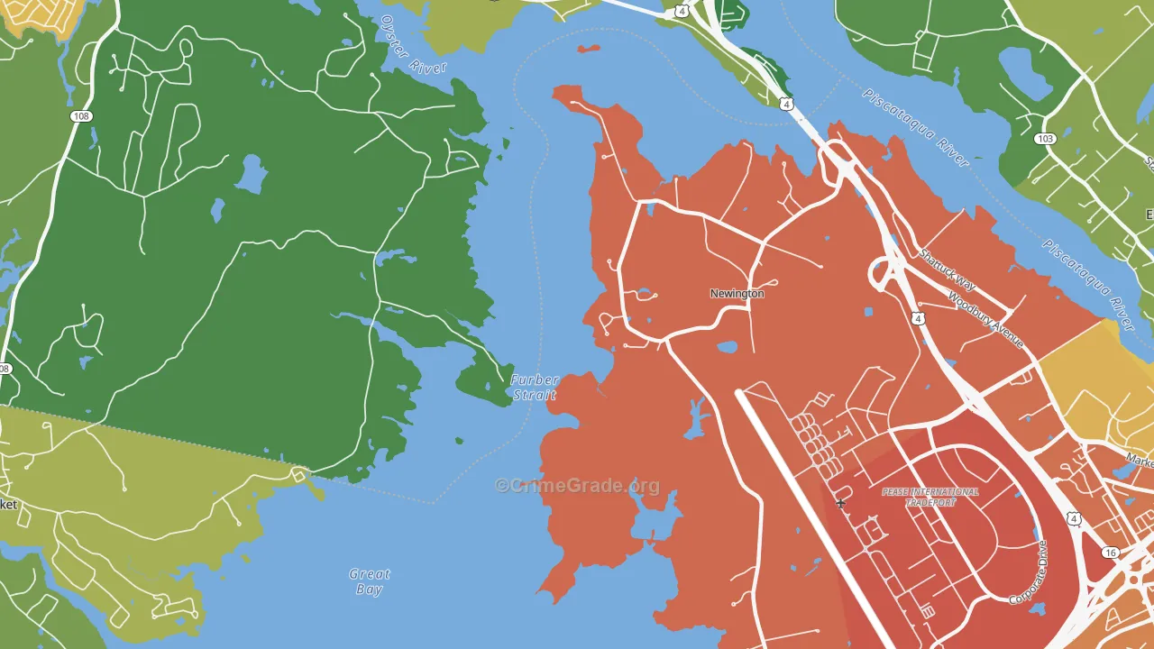 Newington, NH Map of Drug-Related Crime Rates