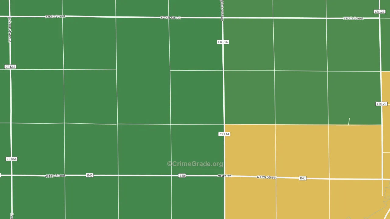 Newkirk, IA Map of Drug-Related Crime Rates