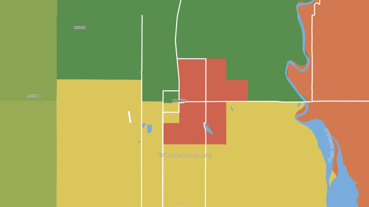 Newkirk, OK Map of Drug-Related Crime Rates