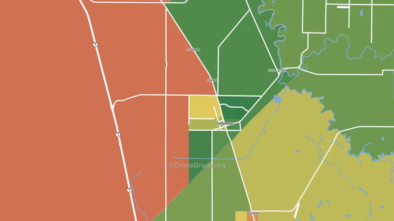 Newman, CA Map of Drug-Related Crime Rates