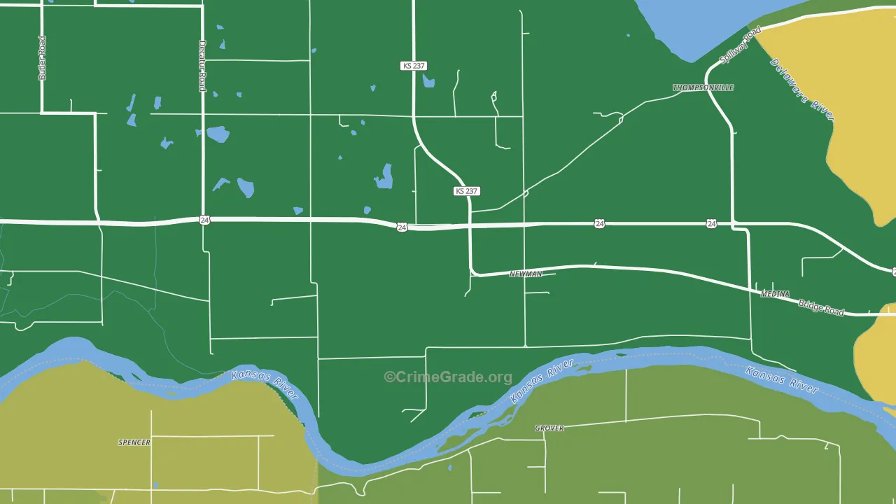 Newman, KS Map of Drug-Related Crime Rates