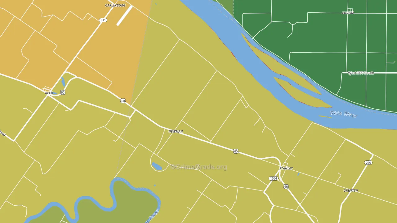Newman, KY Map of Drug-Related Crime Rates