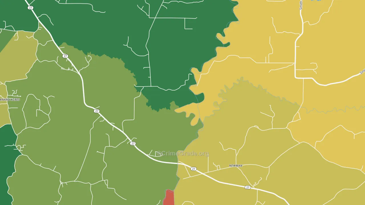 Newman, MS Map of Drug-Related Crime Rates