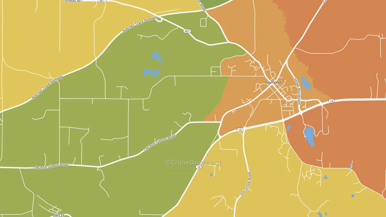 Newmans Grove, MS Map of Drug-Related Crime Rates