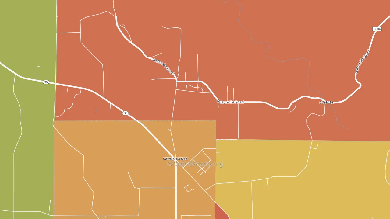 Newmansville, PA Map of Drug-Related Crime Rates
