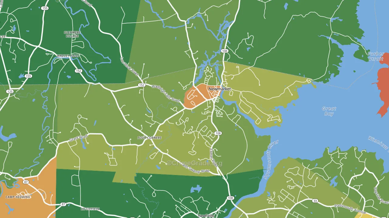 Newmarket, NH Map of Drug-Related Crime Rates