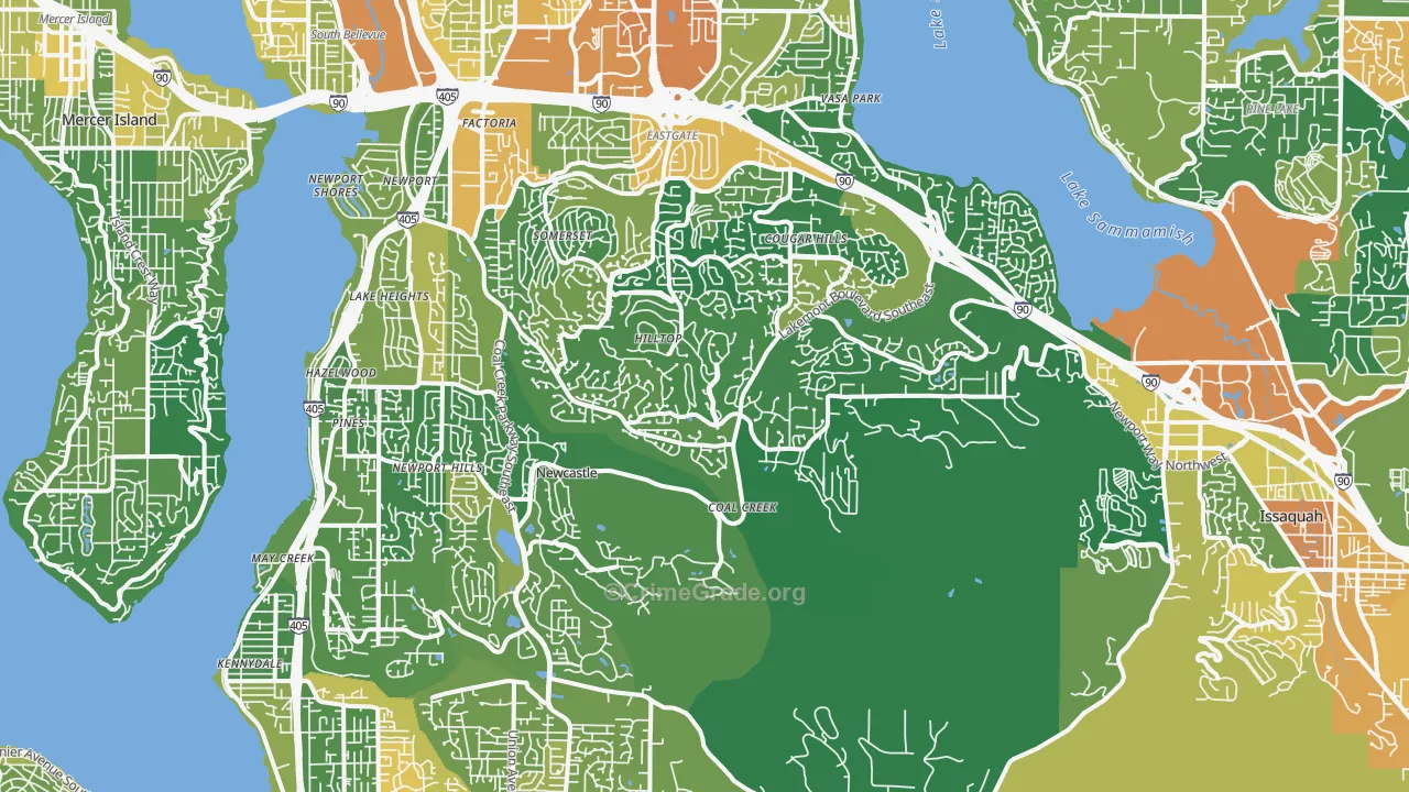 Newport, Bellevue, WA Map of Drug-Related Crime Rates