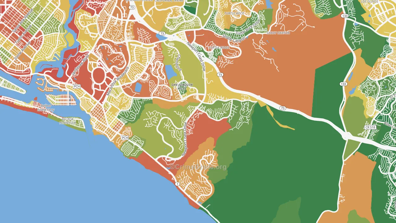Newport Coast, CA Map of Drug-Related Crime Rates