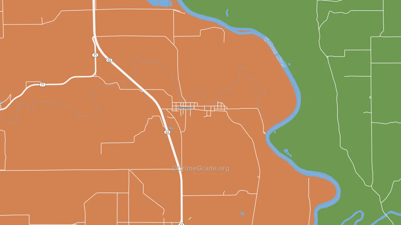 Newport, IN Map of Drug-Related Crime Rates