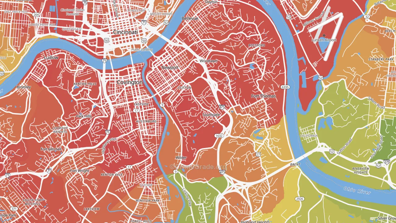 Newport, KY Map of Drug-Related Crime Rates