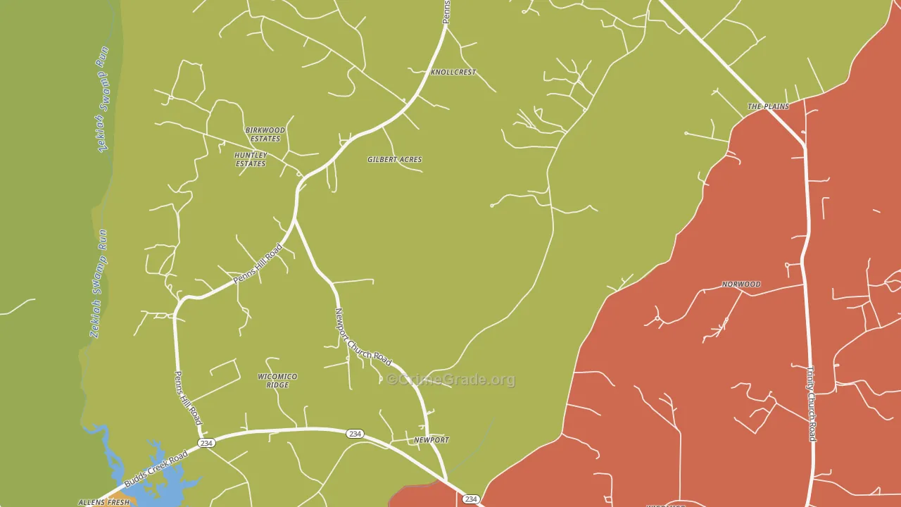 Newport, MD Map of Drug-Related Crime Rates