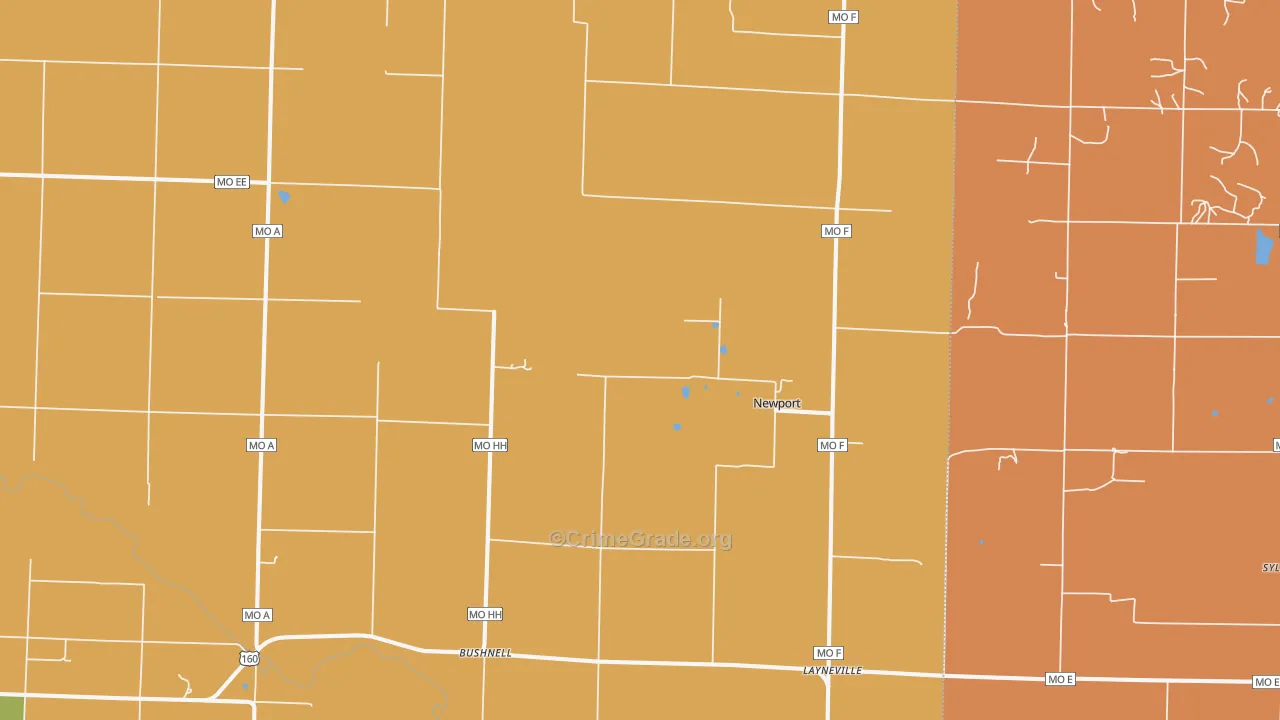 Newport, MO Map of Drug-Related Crime Rates