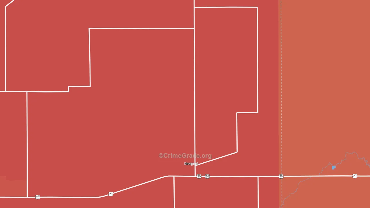 Newport, NE Map of Drug-Related Crime Rates