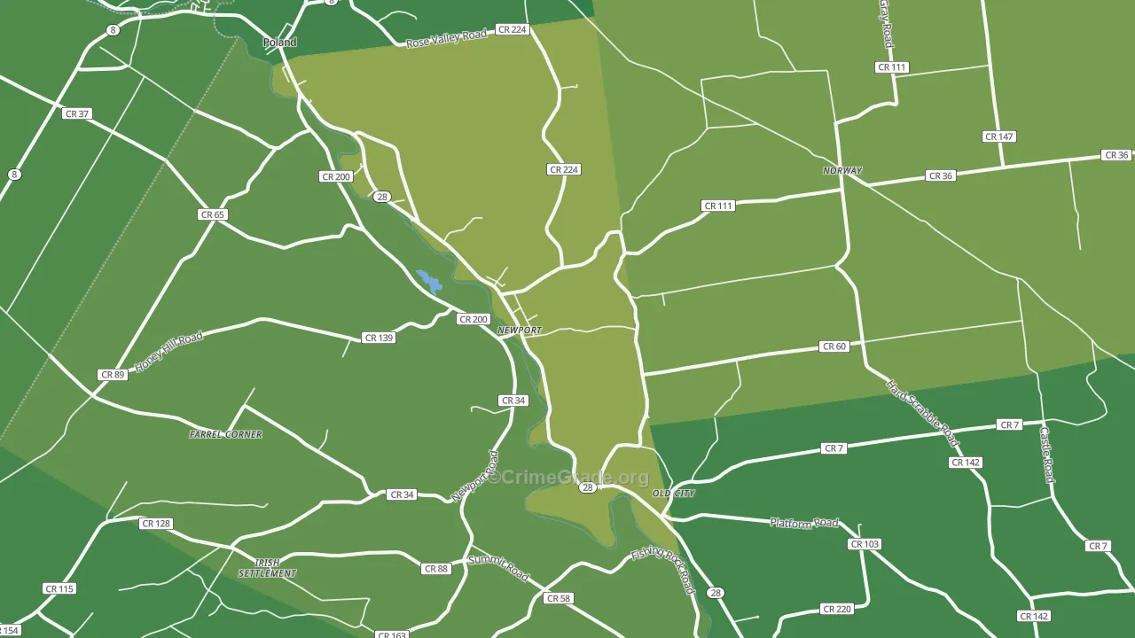 Newport, NY Map of Drug-Related Crime Rates