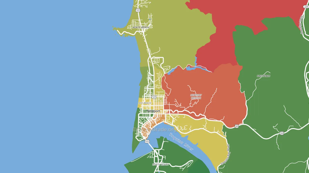 Newport, OR Map of Drug-Related Crime Rates