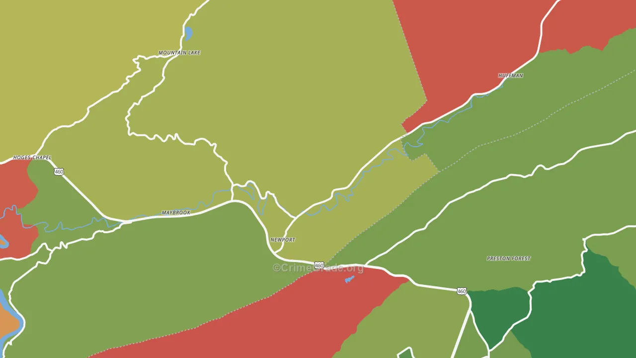 Newport, VA Map of Drug-Related Crime Rates