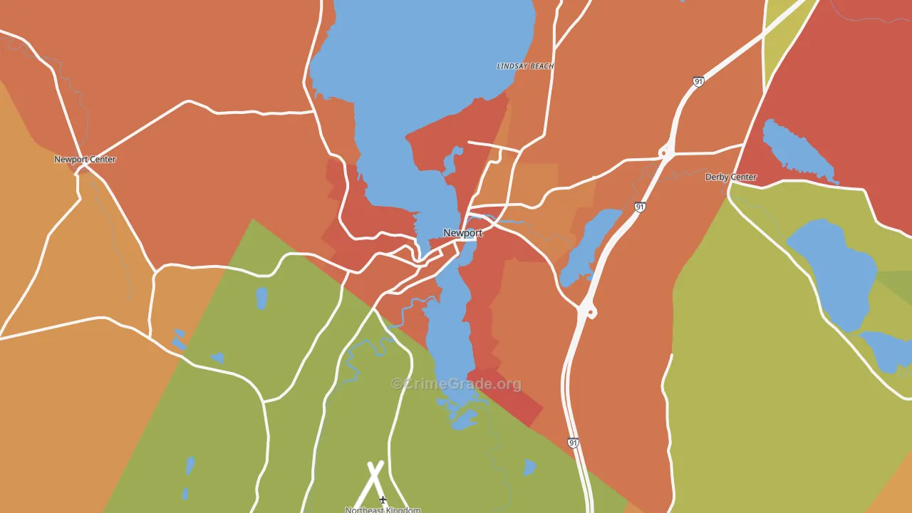 Newport, VT Map of Drug-Related Crime Rates