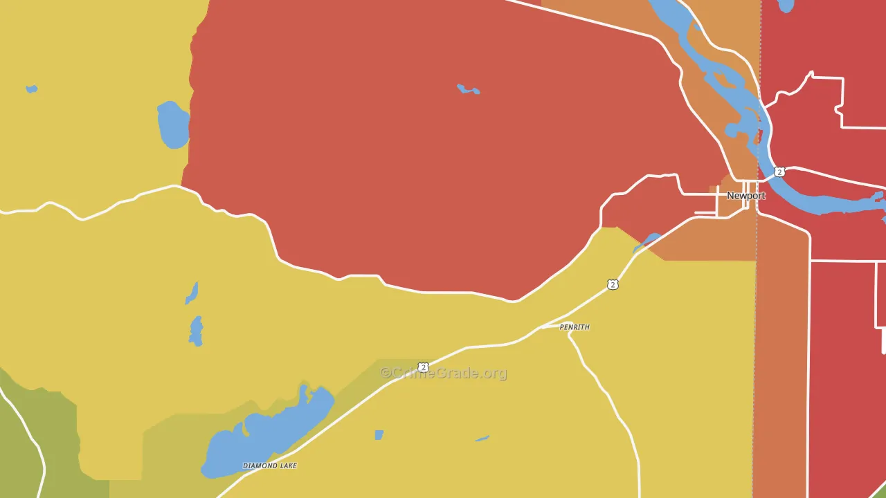 Newport, WA Map of Drug-Related Crime Rates