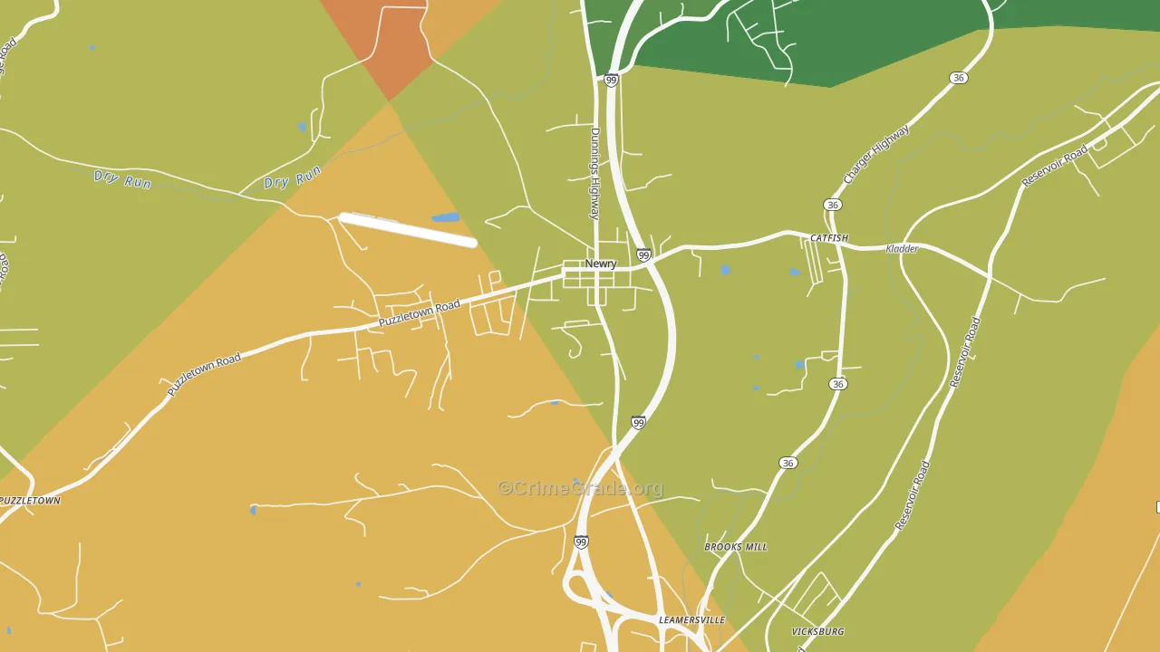 Newry, PA Map of Drug-Related Crime Rates