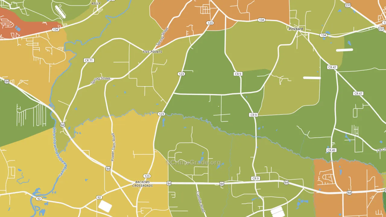 Newton, AL Map of Drug-Related Crime Rates