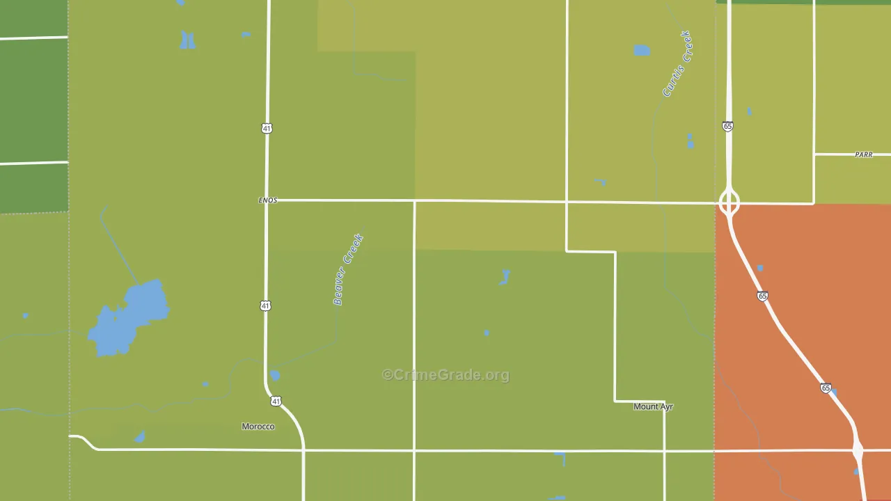 Newton County, IN Map of Drug-Related Crime Rates