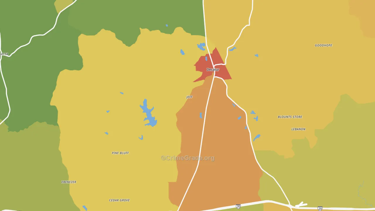 Newton County, MS Map of Drug-Related Crime Rates