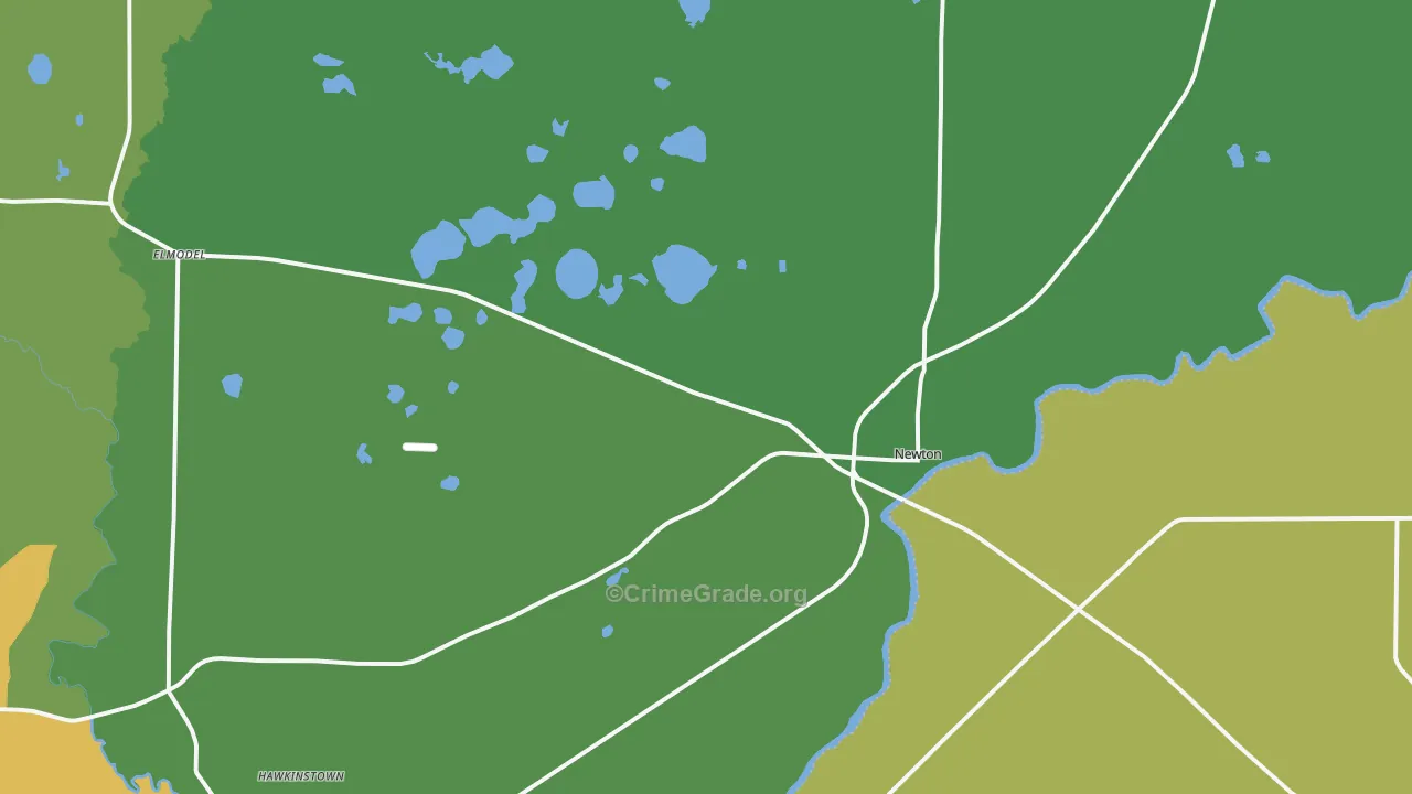 Newton, GA Map of Drug-Related Crime Rates