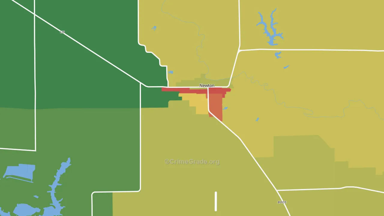 Newton, IL Map of Drug-Related Crime Rates