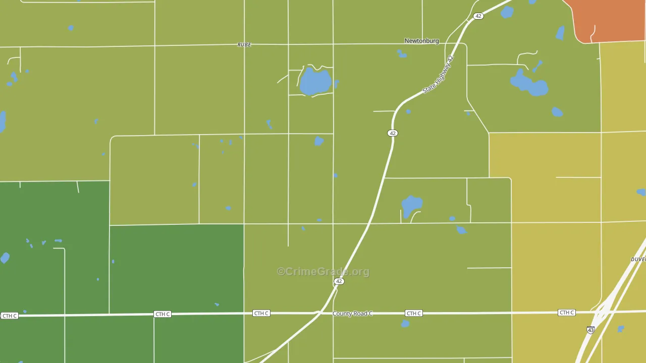 Newtonburg, WI Map of Drug-Related Crime Rates