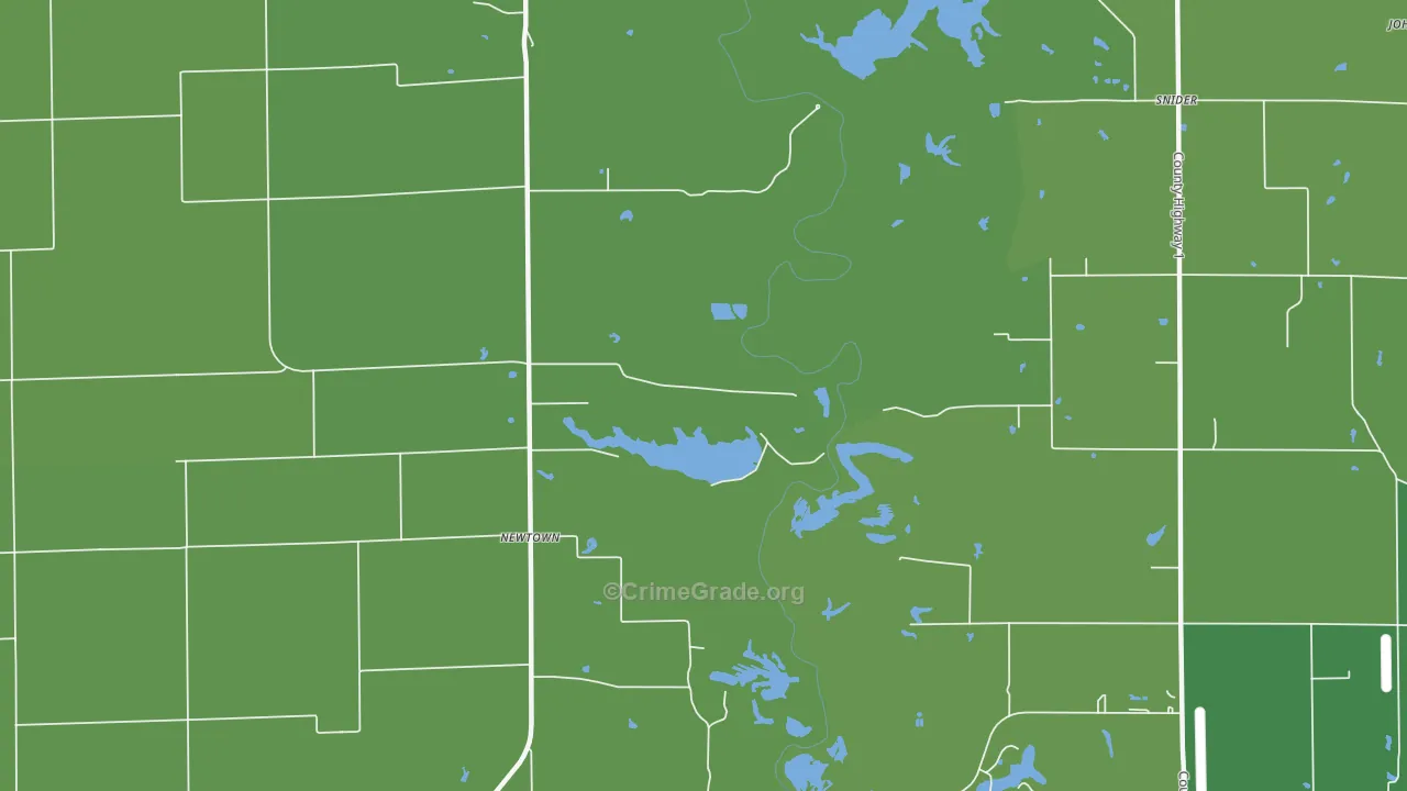 Newtown, IL Map of Drug-Related Crime Rates