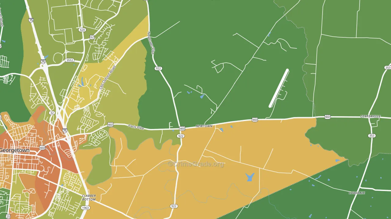 Newtown, KY Map of Drug-Related Crime Rates
