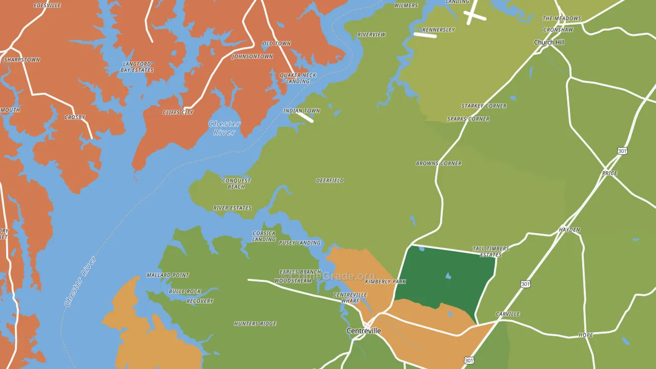 Newtown, MD Map of Drug-Related Crime Rates