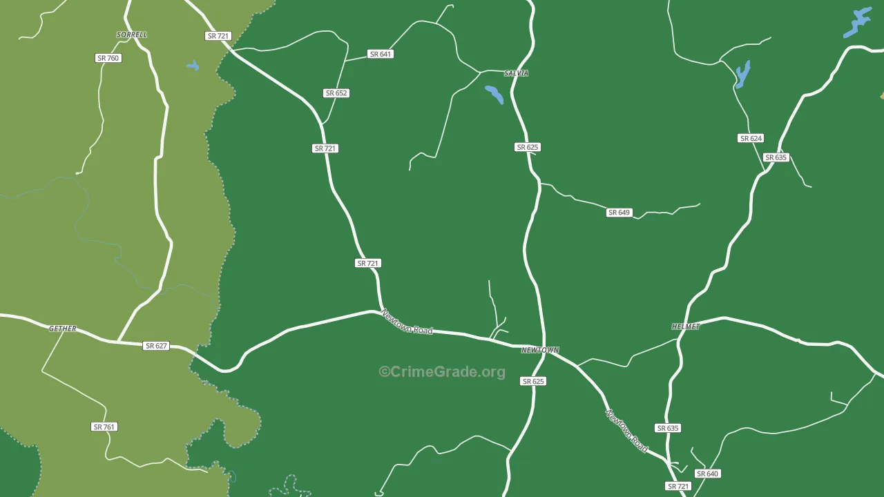 Newtown, VA Map of Drug-Related Crime Rates