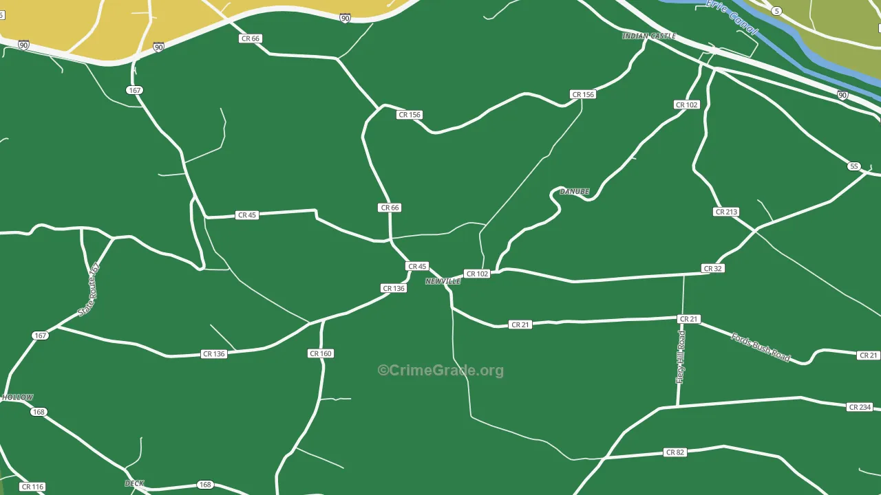 Newville, NY Map of Drug-Related Crime Rates