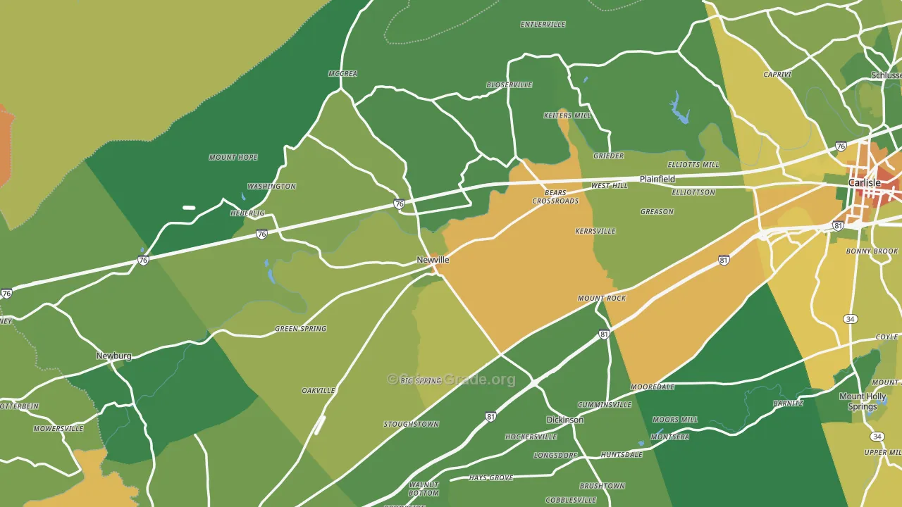 Newville, PA Map of Drug-Related Crime Rates