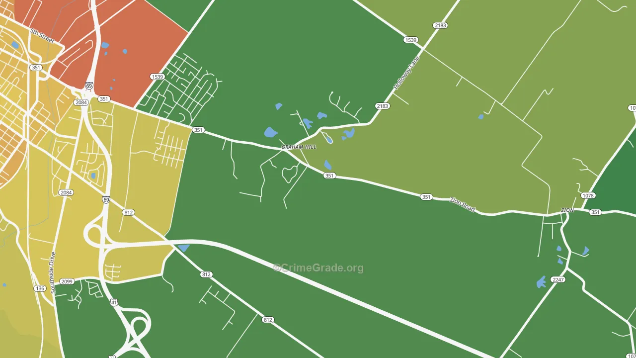 Niagara, KY Map of Drug-Related Crime Rates