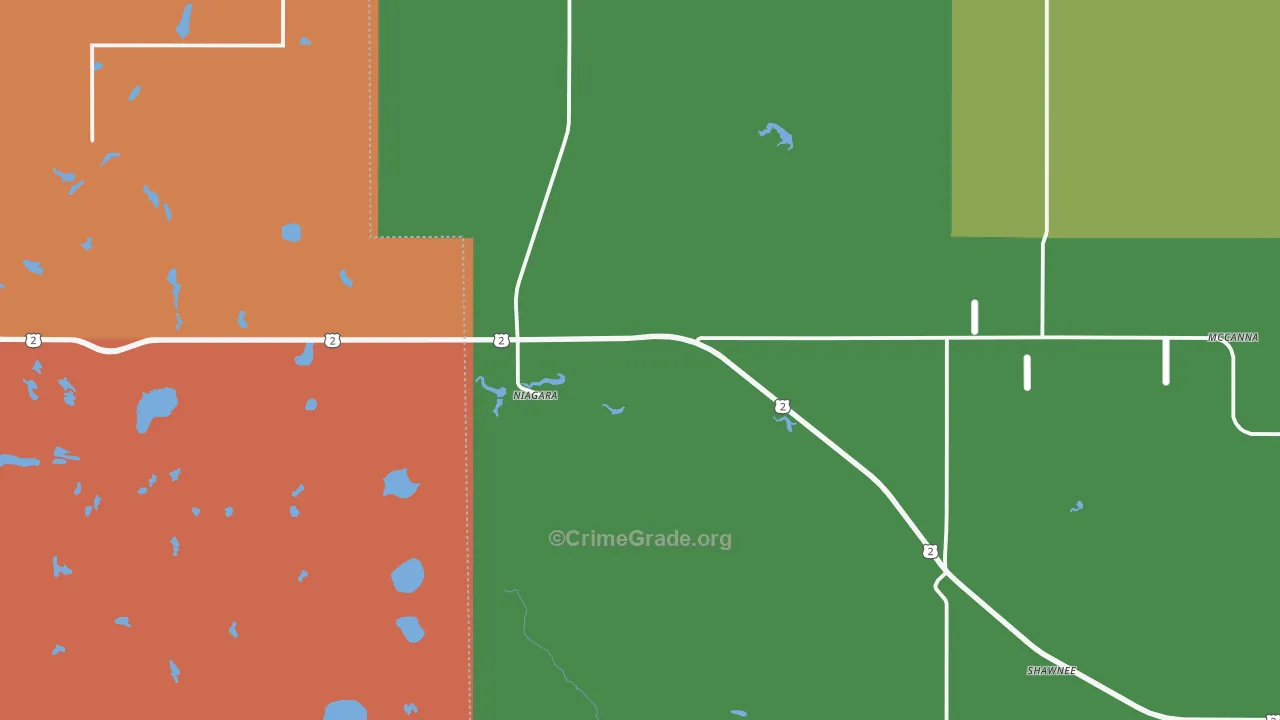 Niagara, ND Map of Drug-Related Crime Rates