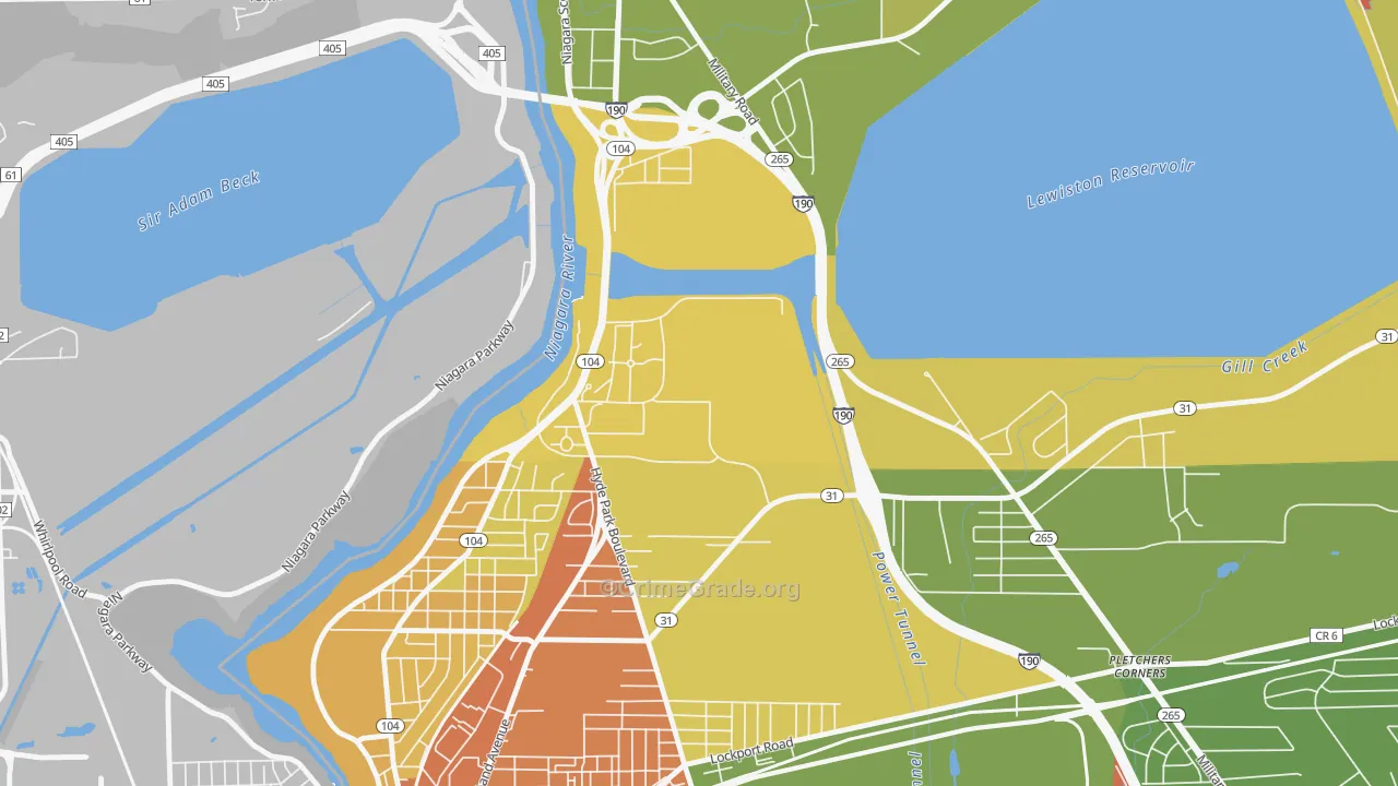 Niagara University, NY Map of Drug-Related Crime Rates