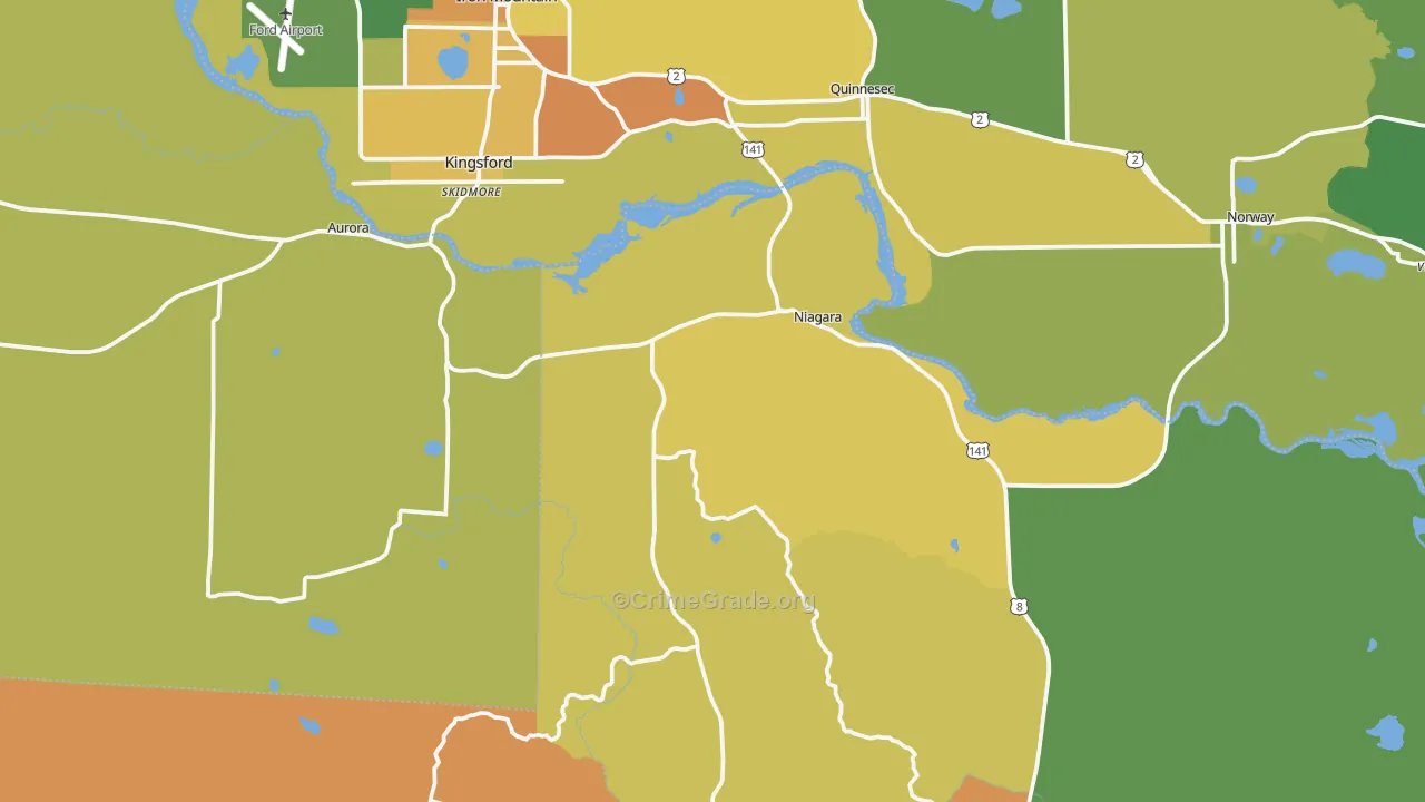 Niagara, WI Map of Drug-Related Crime Rates