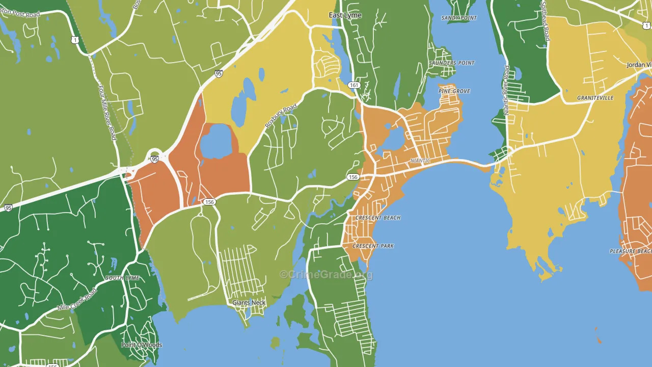 Niantic, CT Map of Drug-Related Crime Rates