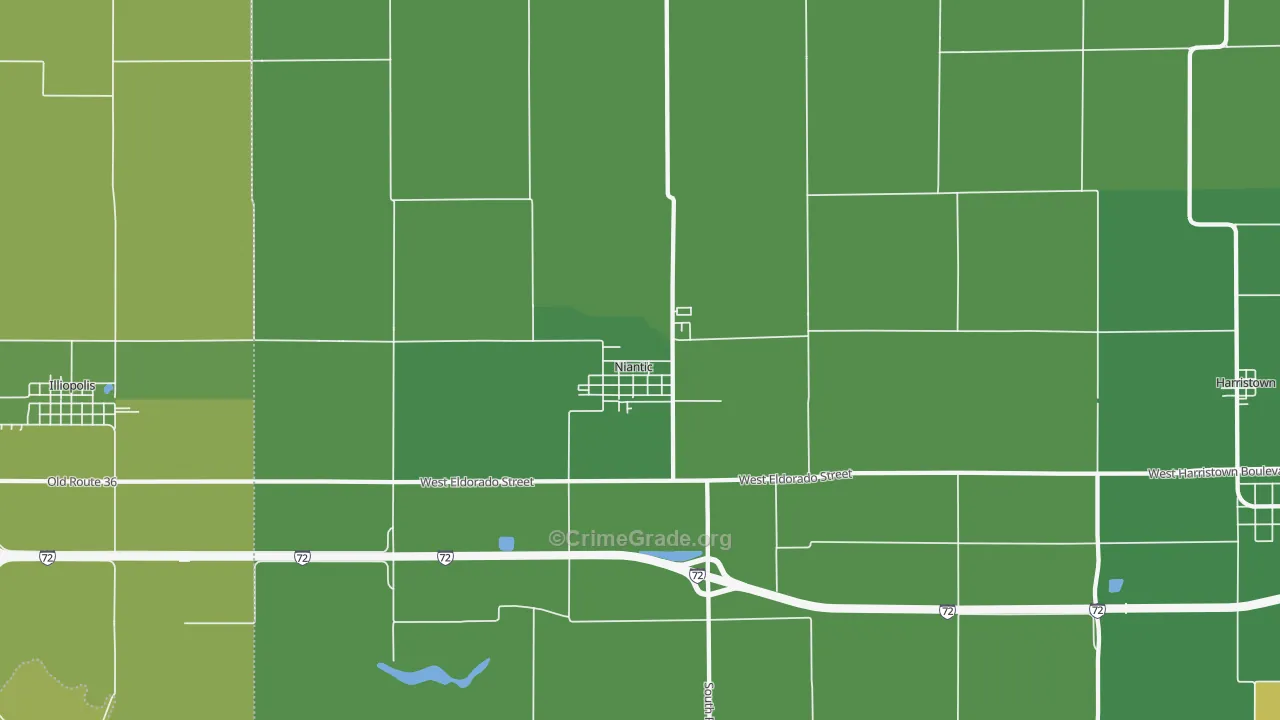 Niantic, IL Map of Drug-Related Crime Rates