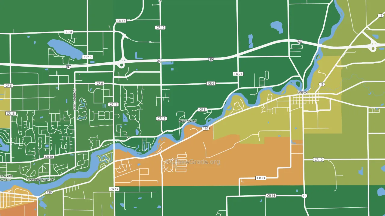 Nibbyville, IN Map of Drug-Related Crime Rates