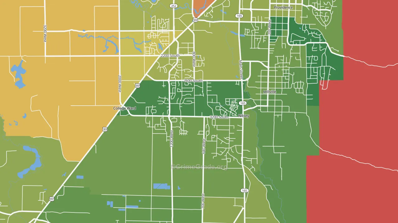 Nibley, UT Map of Drug-Related Crime Rates