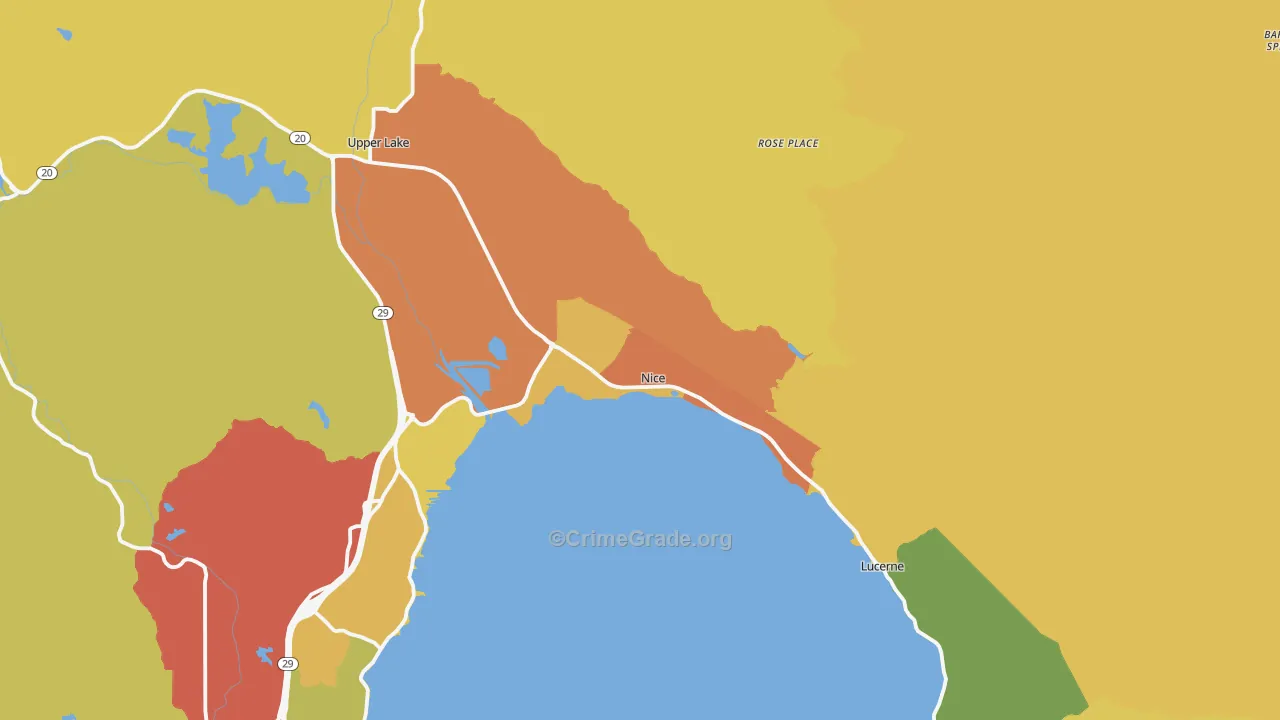 Nice, CA Map of Drug-Related Crime Rates